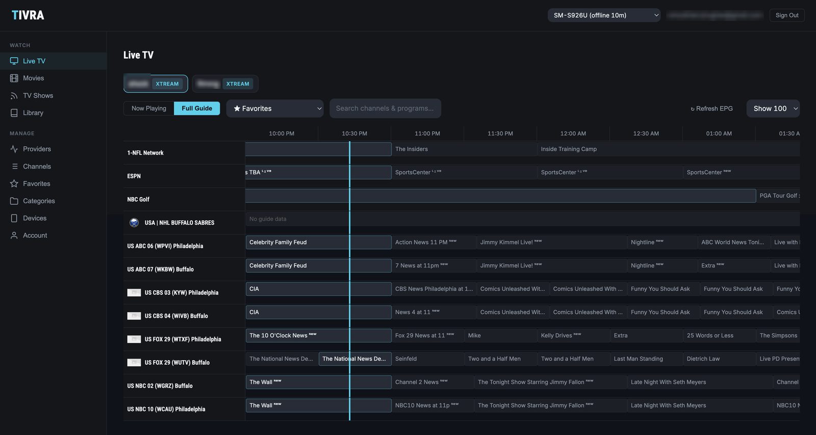 TIVRA Dashboard - Full Program Guide