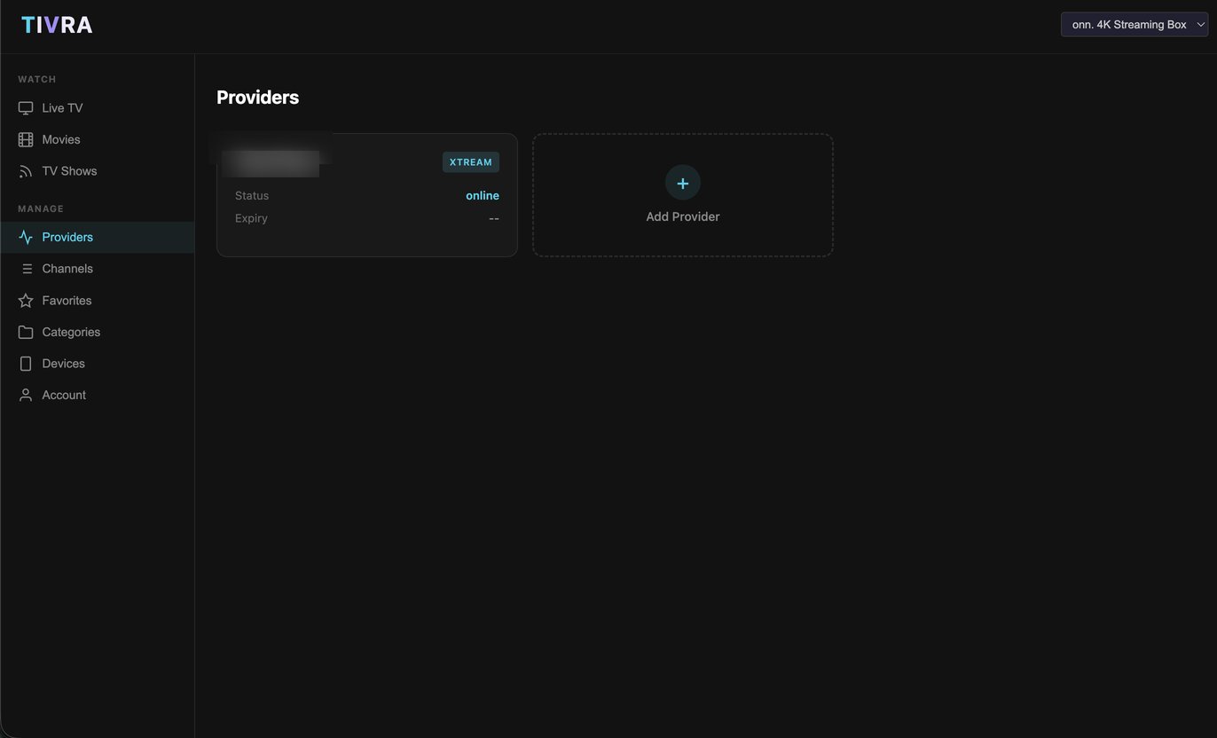 TIVRA Dashboard - Provider Management