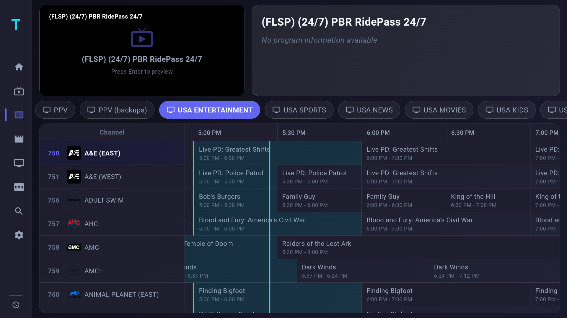 EPG Program Guide