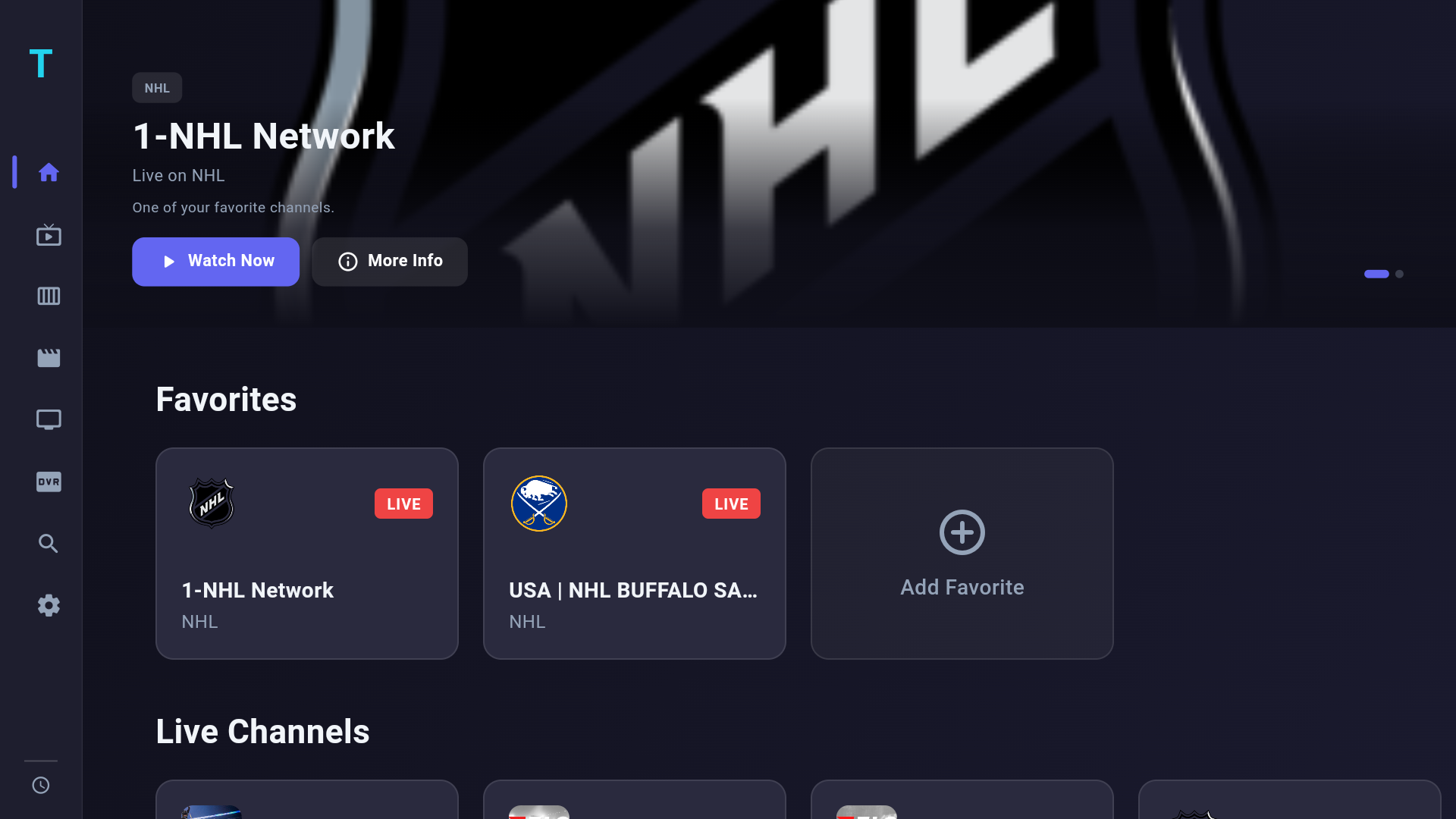 TIVRA Home Screen